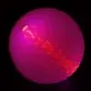 A close up of the light in a ball