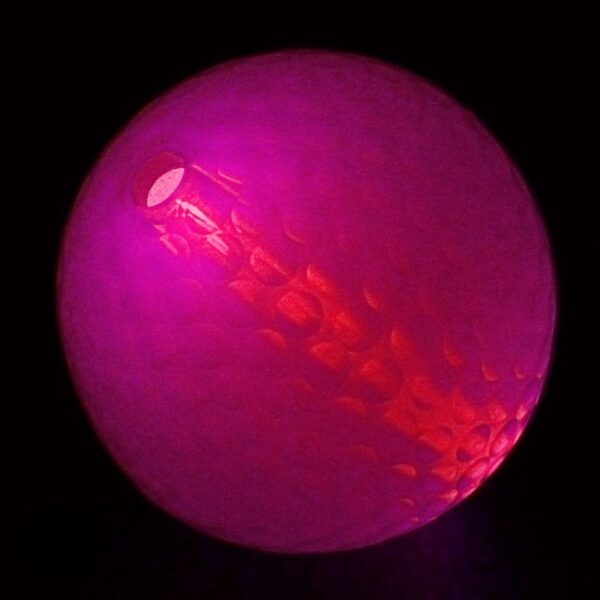 A close up of the light in a ball