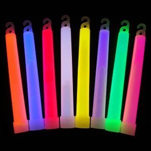 A group of glow sticks in different colors.