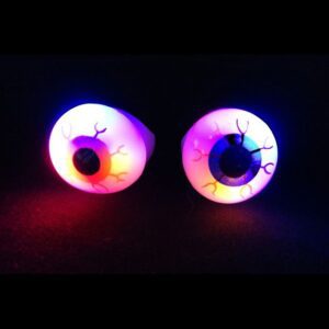 A pair of eyes with lights on them.