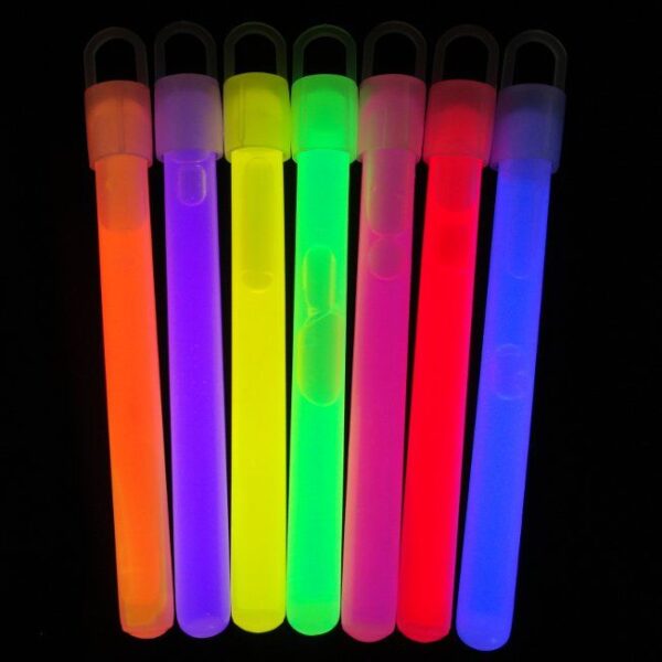 A group of glow sticks in different colors.