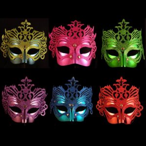 Six different colored masks are shown in a row.