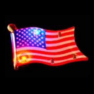 A glowing american flag is shown on the dark.