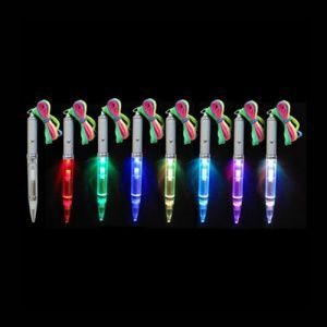 A group of pens with lights on them.
