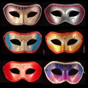 Six different masks are shown in a row.