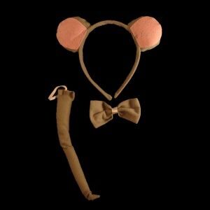 A mouse ears, bow tie and tail set.